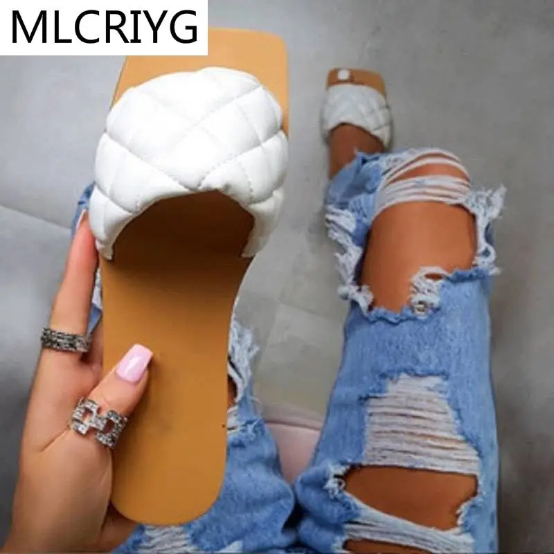 

2020 женская обувь последней коллекции; Женские сандалии на плоской подошве; Сезон лето; С квадратным носком; Женская обувь с плоской подошвой...