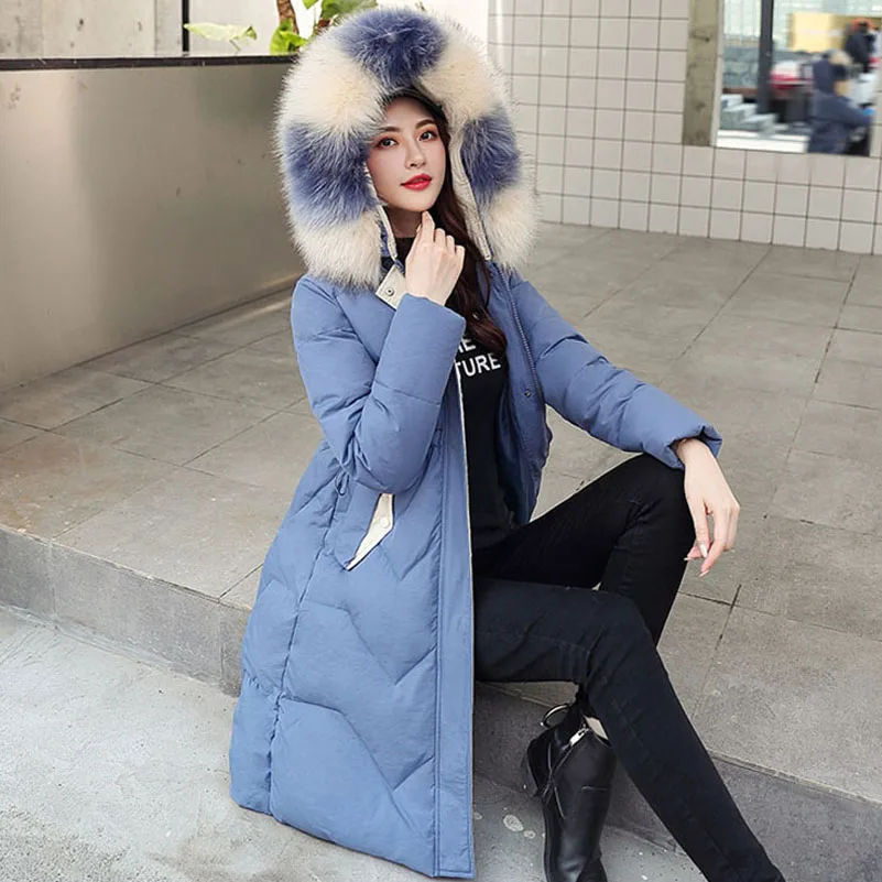 2019 зимняя куртка женская пуховая хлопковая с капюшоном Тонкая парка Mujer пальто