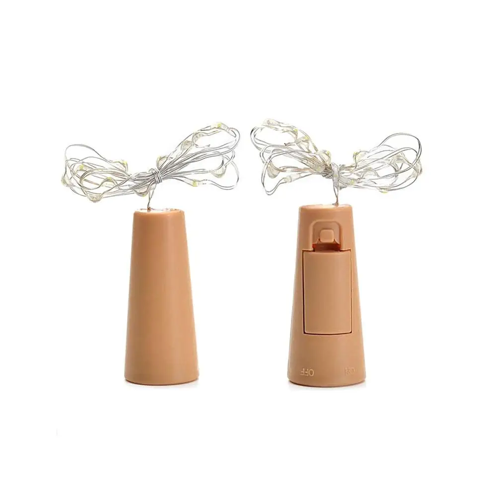 10 светодиодная пробка с серебряной нитью Декоративная для красного вина длина 1 м