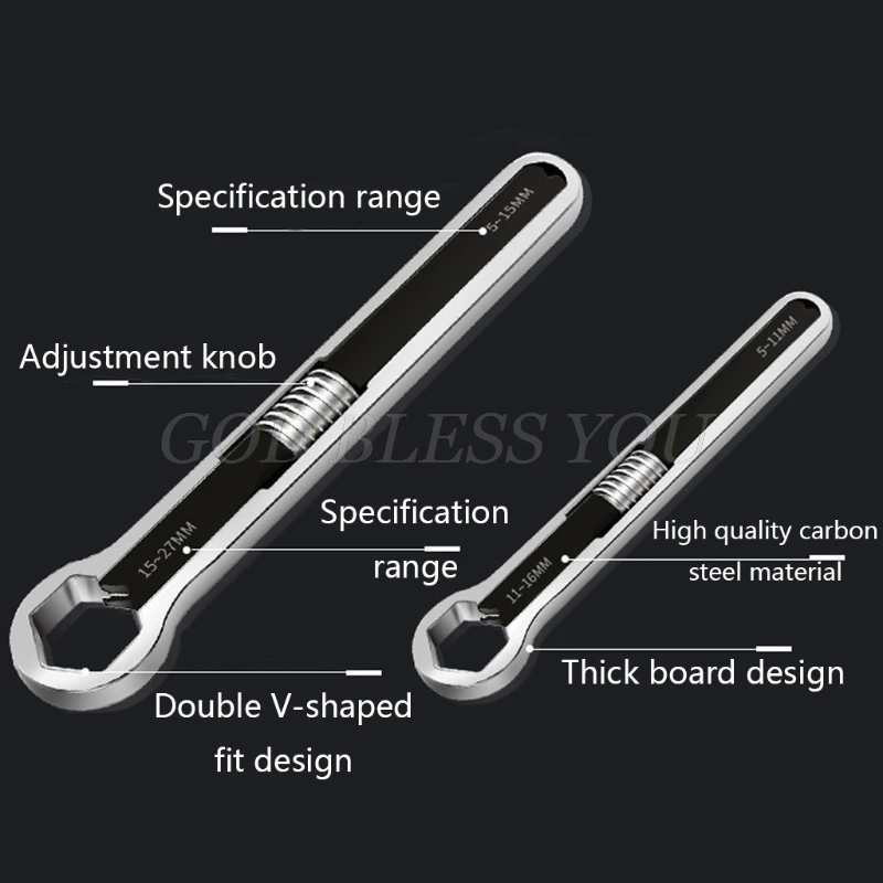 

Multifunction Adjustable Wrench Double Head Spanner Universal Repair Hand Tools Drop Shipping