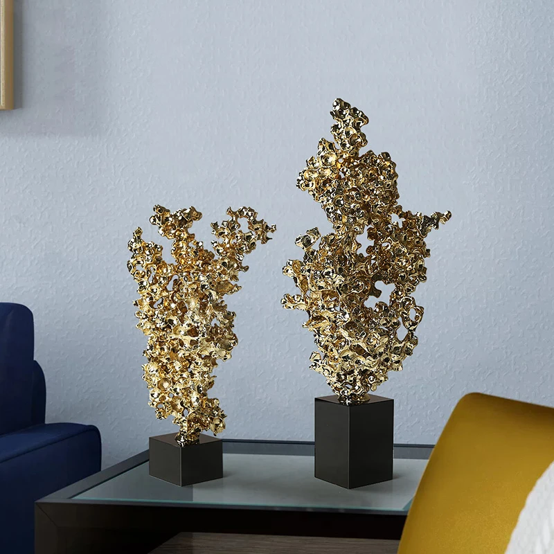 Металлическая черная мраморная статуя украшения ручной работы рождественские