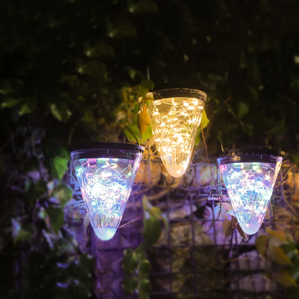 

Solar LED Lights Cone Shape Hanging Lamp Outdoor Waterproof Yard Chandelier Light Christmas Decoration for garden garland home