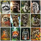 Алмазная живопись енот полная квадратнаякруглая Алмазная вышивка животные картины Стразы мозаичные изделия домашний декор