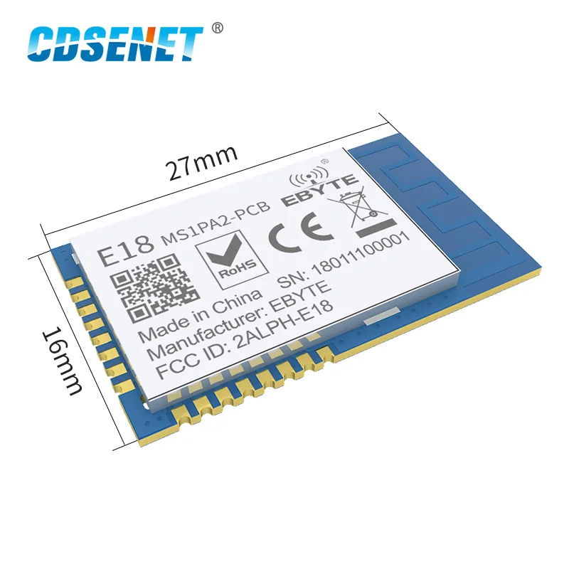 10pcs CC2530 ZigBee Mudule 2.4GHz 20dBm 800m Mesh Networking E18-MS1PA2-PCB CDSENET Wireless Transceiver Receiver PCB Antenna