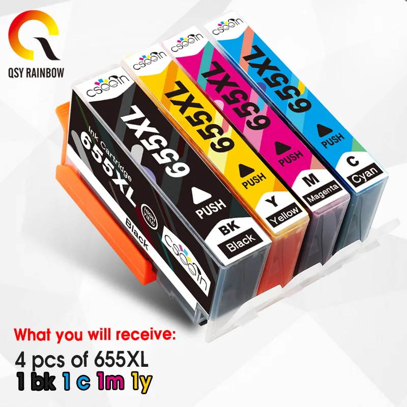 CMYK SUPPLIES 3 Черный чернильный картридж для совместимых HP 655 655XL с чернилами Deskjet 4615 3520