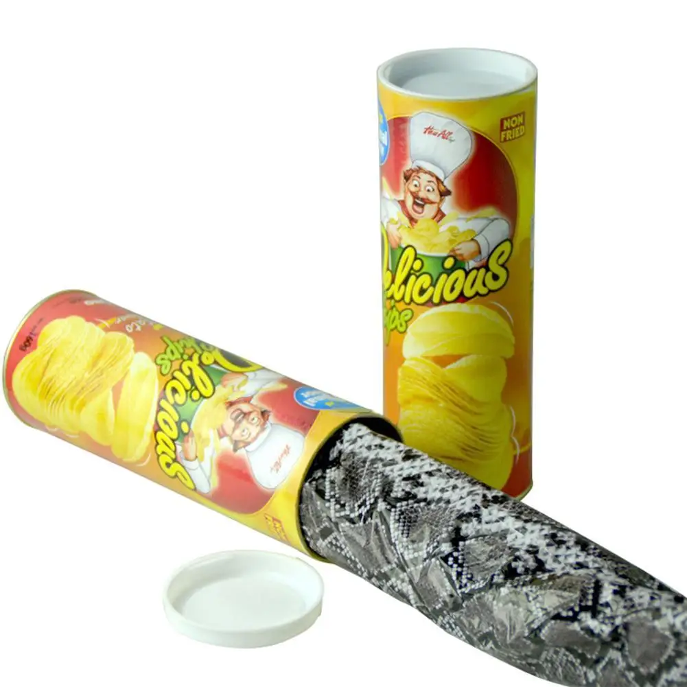 Игрушка для трюков с картофельными чипсами имитация змеи в банке розыгрыш