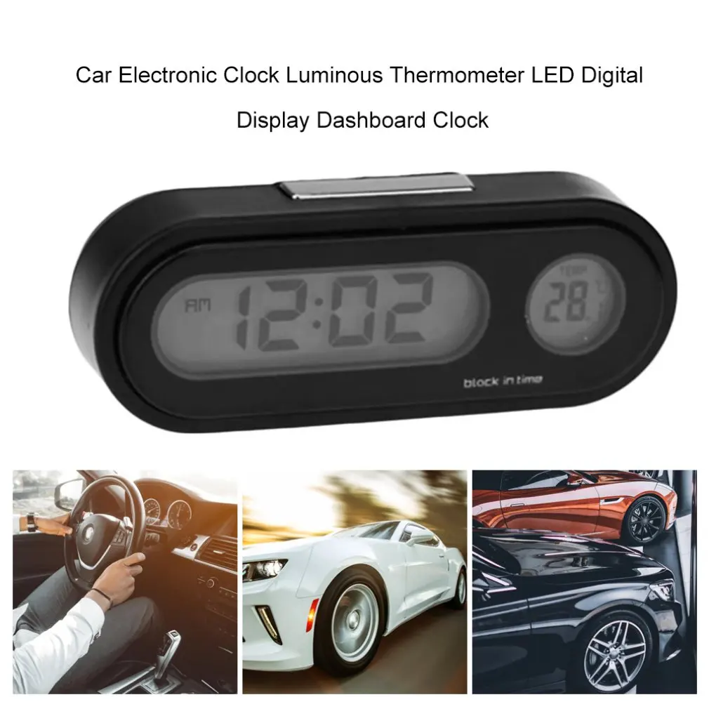 Новые автомобильные электронные часы 2-в-1 светящийся термометр светодиодный