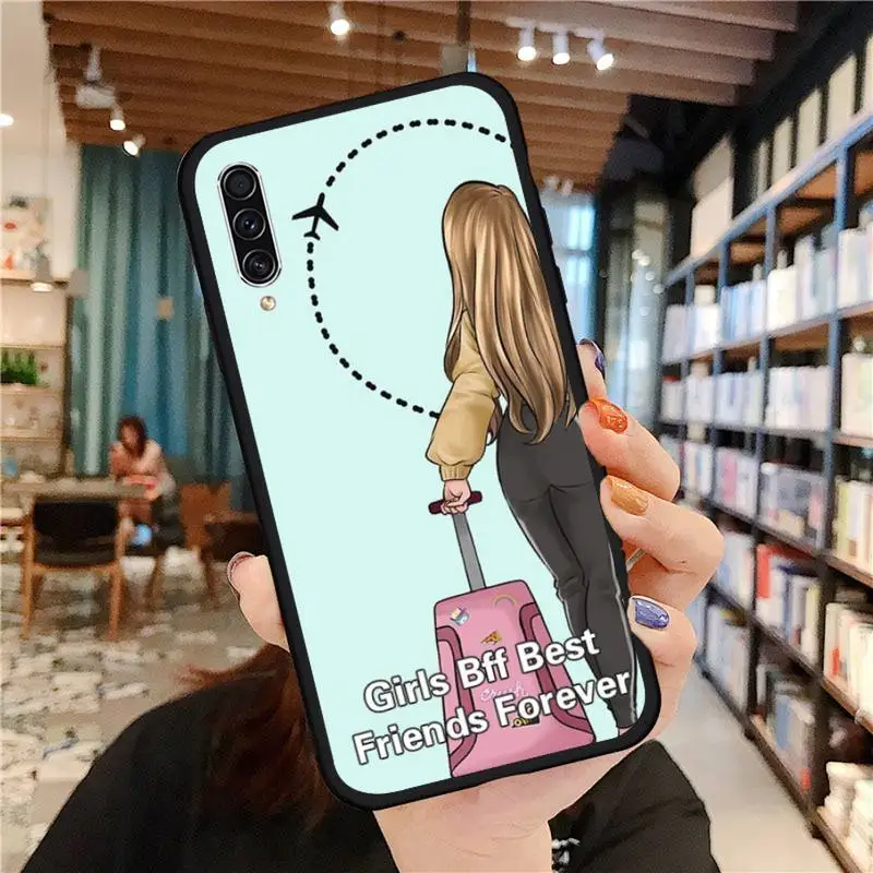 

Phone Case For Samsung Galaxy A note S 9 10 40 50 71 30 21 s 20 E j4 plus M21 51 world map airplane friend travel air ticket