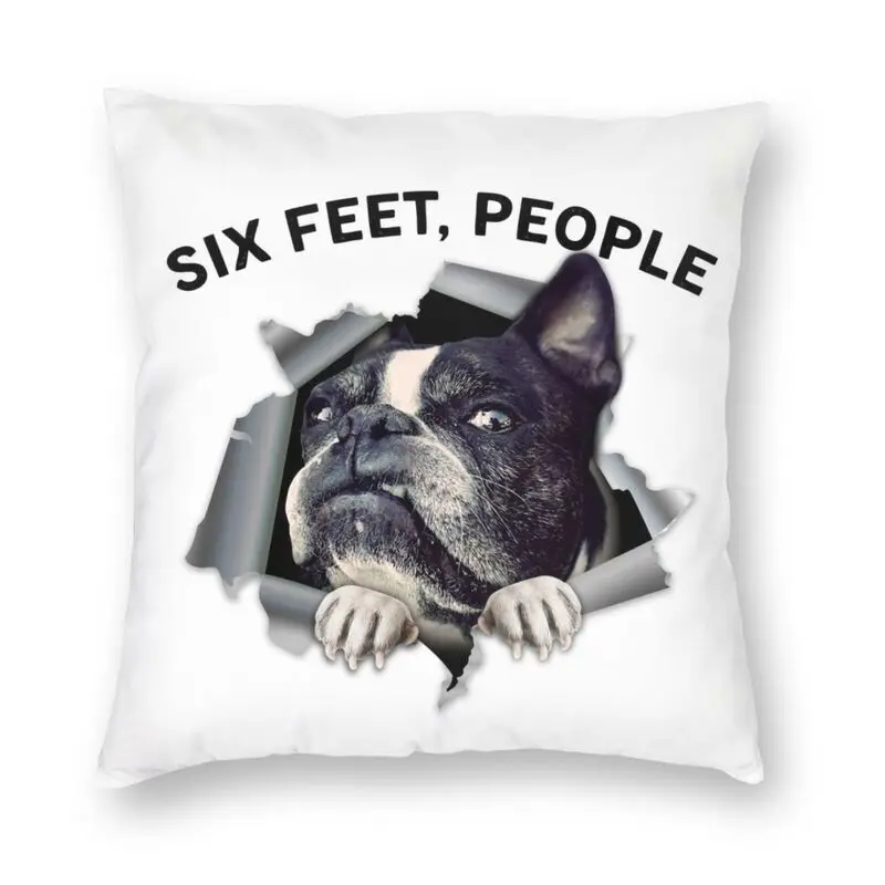 

Чехол-наволочка Boston Terrier с изображением лица для шести футов, домашний декор, подушки для любителей собак, подушка для автомобиля с двусторо...
