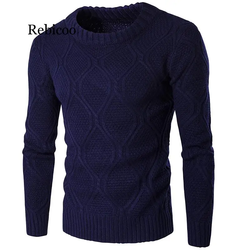 

Sweater Men Woolen Knitwear Men O neck Long Sleeve Slim Warm Sweaters Grometric Pull Homme Beige Pulllvers Knitwear