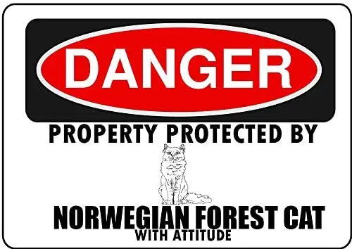 

Crysss Norwegian Forest Cat Parking Only 12 X 8 Inches Metal Sign