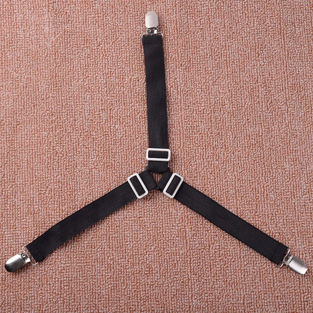 

4pcs/set Adjustable 3-Way Bed Sheet Clip Triple-cornered Mattress Holder Fastener Grippers Suspender Straps