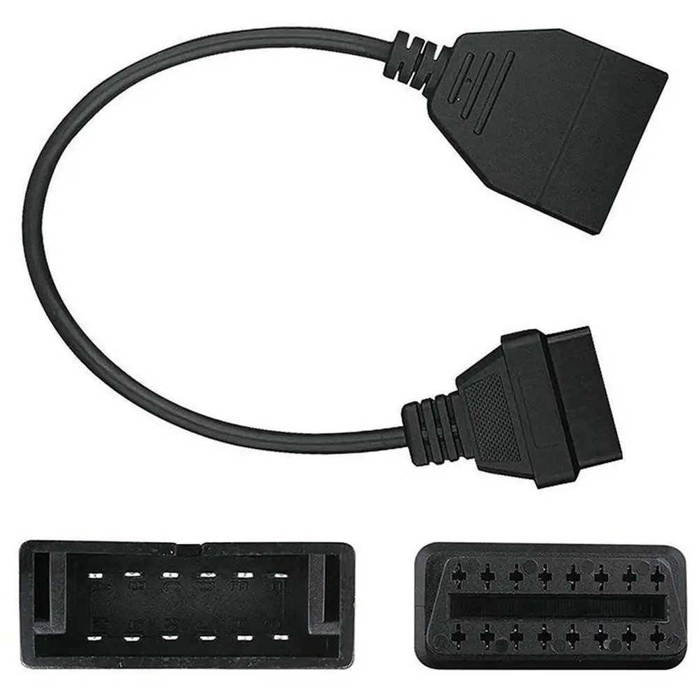 Диагностический конвертер OBD2 переходник с 12 Pin на 16 кабельный линейный разъем для