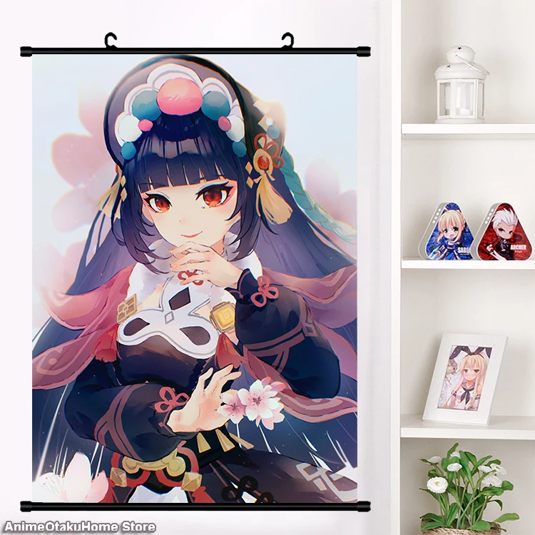

Популярная Аниме игра Genshin Impact Yun Jin HD настенный свиток с росписью, подвесной постер Otaku, домашний декор, коллекционные декоративные художественные подарки