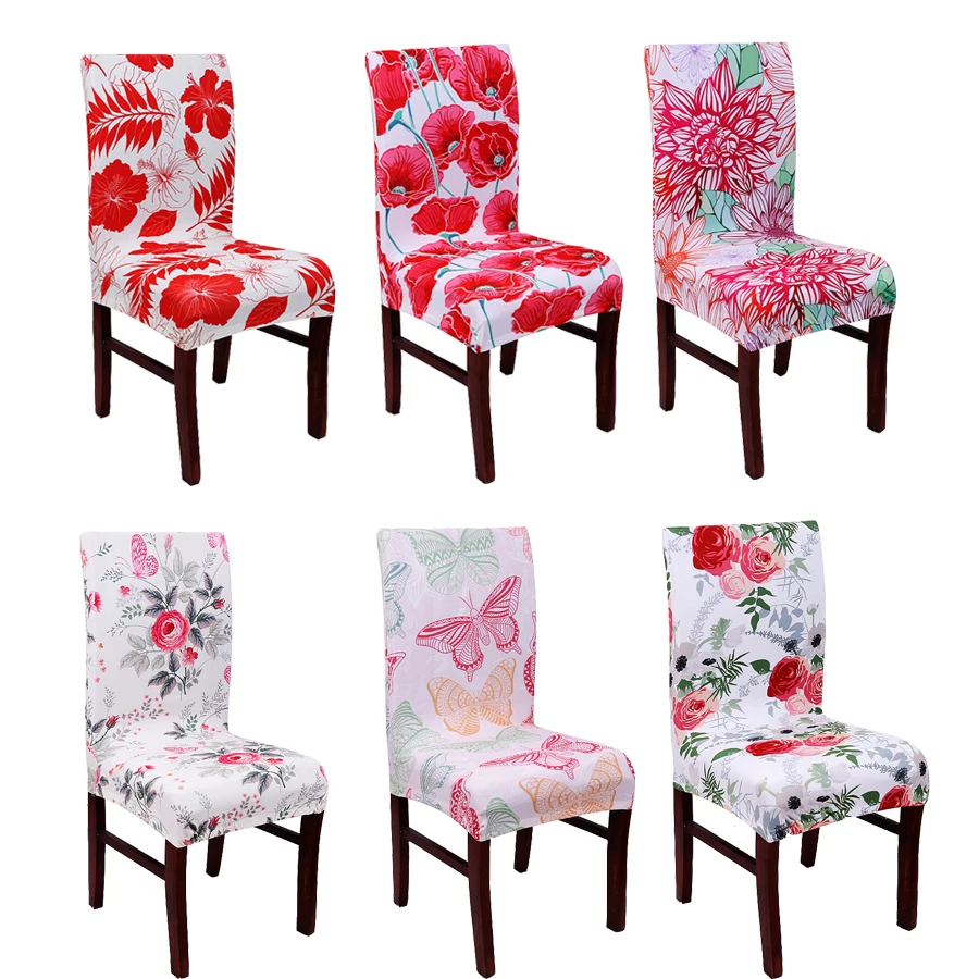 Нордическая красочная печать с цветами обеденный чехол для кресла спандекс