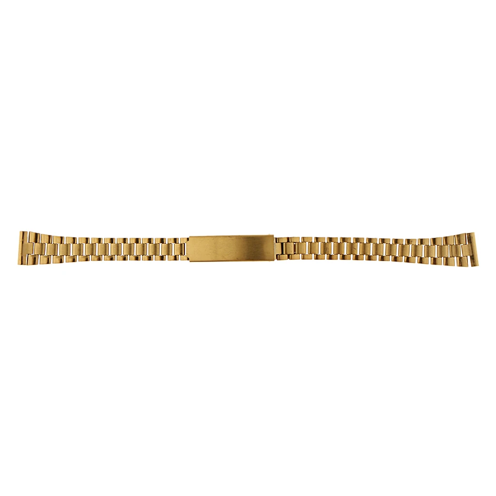 

Gold Stainless Steel Curved End Metal Bracelet Wrist Watch Band 12mm-20mm