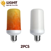 2pcs led dynamic flame effect light bulb multiple mode creative corn lamp decorative lights for bar hotel restaurant party e27