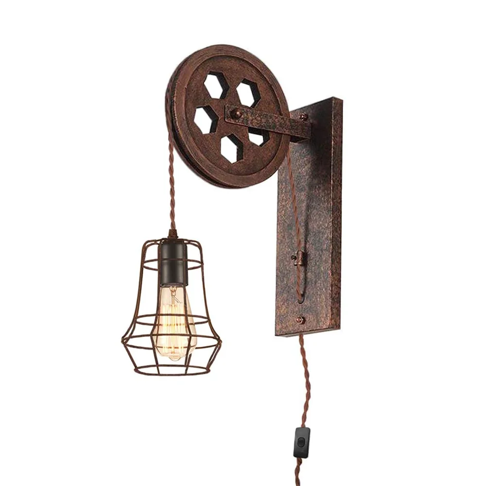Винтажный подвесной светильник в винтажном стиле Настенный Бра с вилкой 6 футов и
