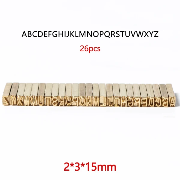 2x3x15mm A-Z ZONESUN DY-8 набор букв Набор цифр LT-50D набор букв LT-50D Набор цифр MT-50 цифр, буква для кода печатная машина - Цвет: 2x3x15mm A-Z