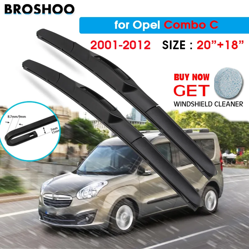 

Щетка стеклоочистителя автомобиля для Opel Combo C 20 "+ 18" 2001-2012 Авто Стеклоочистители лобового стекла лезвия окно подходит U Крюк руки