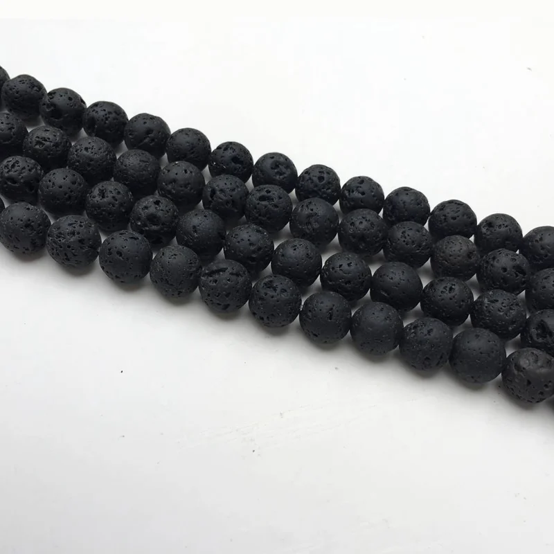 

Natural Stone Beads Black Round Volcanic Lava Beads Volcanic Stone Suitable for DIY Production Fashion Trend Jewelry Decoration