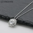 Luomansi, классический бриллиант 1 карат, бриассанит, Супербыстрое бриллиантовое испытание, серебро пробы, Изящные Ювелирные изделия, подарок на свадьбу, вечеринку, день рождения