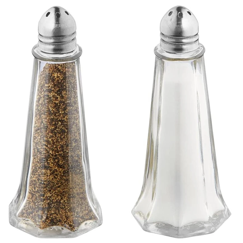 (Set of 2) Sprinkler Pepper Bottle Mini Glass Seasoning Salt and Shaker Table Porous | Дом и сад