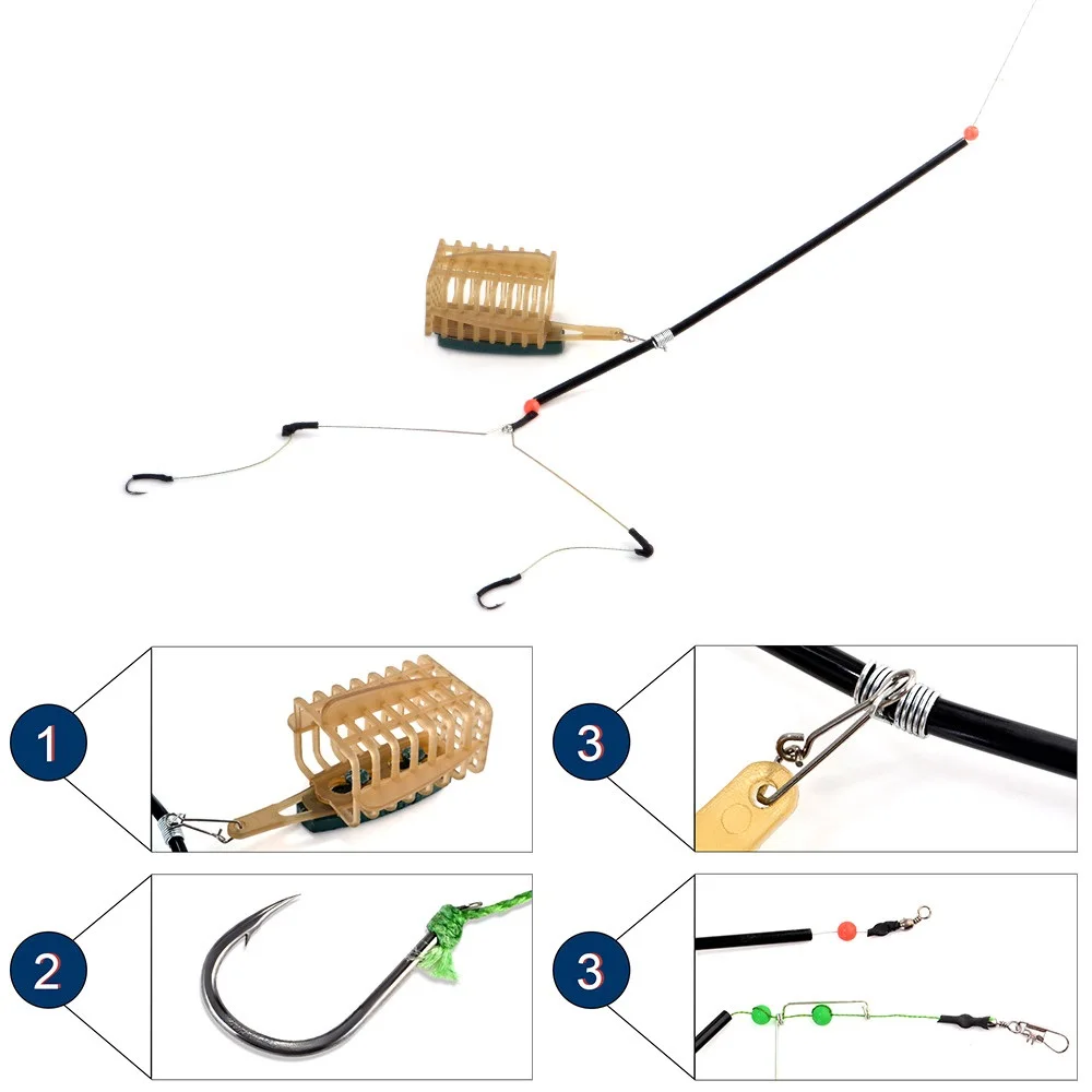 

1PC 40/50/60/70/80/90/100g Method Feeder Fishing Tackle Fishing Bait Cage Fishing Group Metal Carp Hair Rig Sharp Sharp Hook