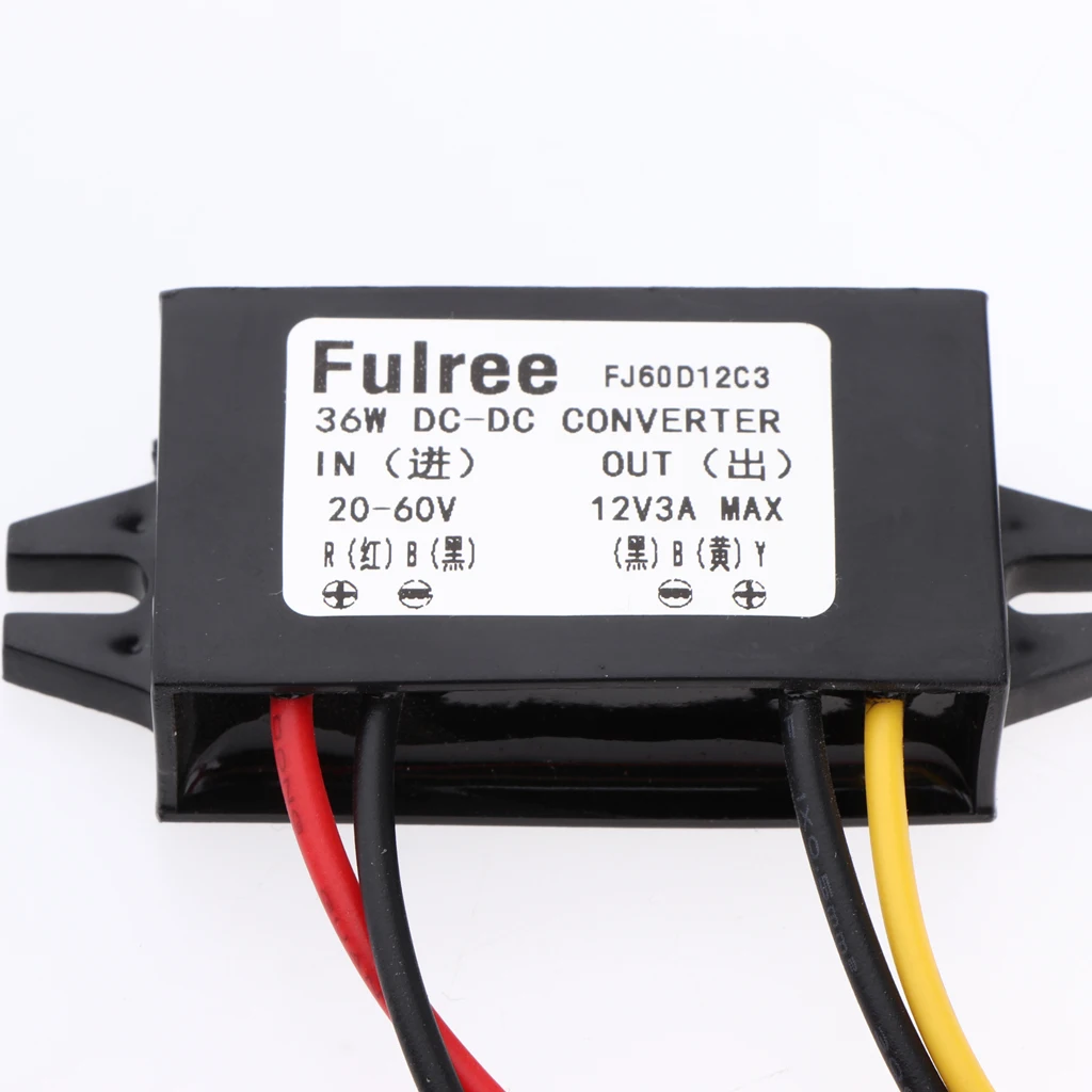 

Car DC Buck Converter 20-60V To 12V 3A 36W Step-Down Power Supply Module
