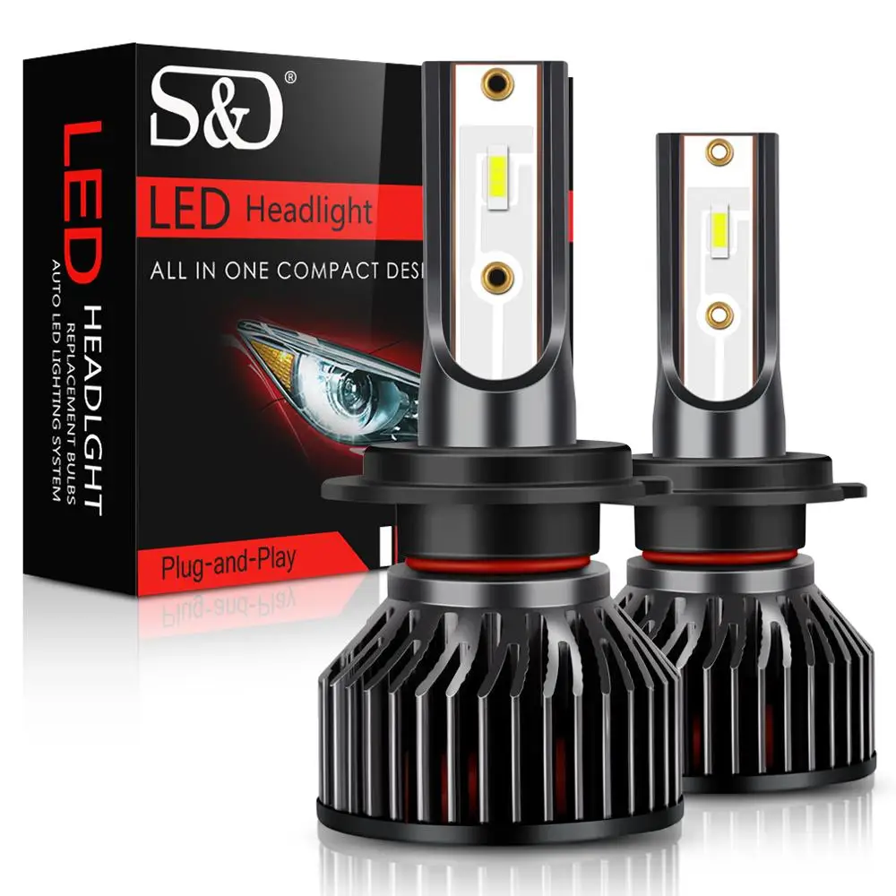 

SD 9005 лм мини H4 H7 H1 H3 H8 H11 Светодиодный ные лампы для автомобильных фар Светодиодные лампы 9006 HB3 6000 HB4 белые Автомобильные противотуманные фары 12 В K