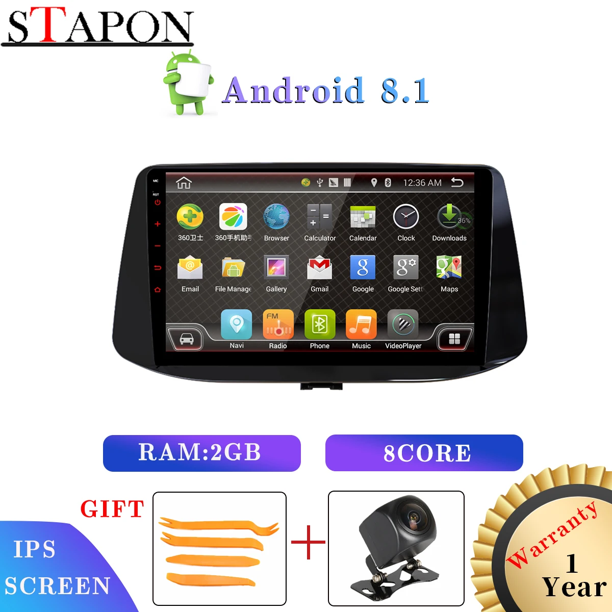 STAPON 9 дюймов для Hyundai i30 Android 8 1 2 Гб ОЗУ Восьмиядерный автомобильный dvd плеер с RDS FM AM