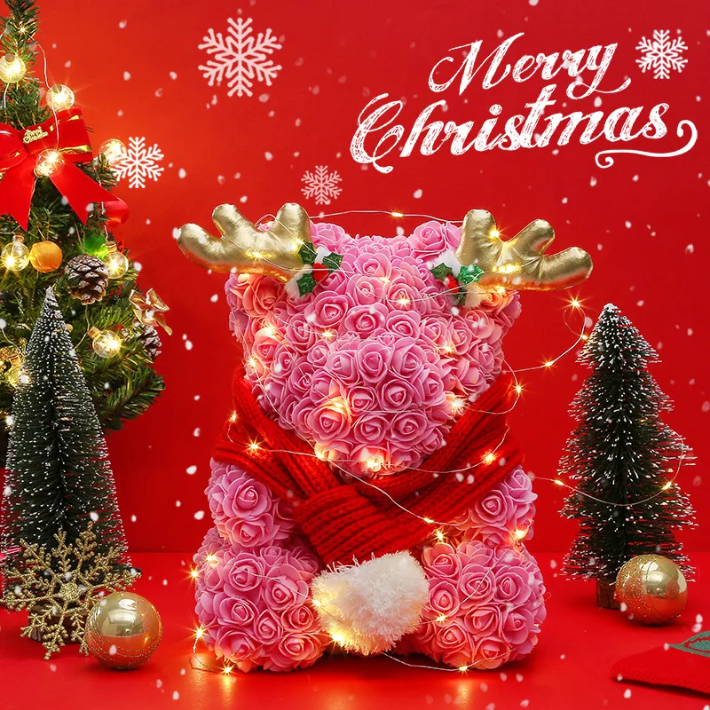 Flone подарок на день Святого Валентина мишка тедди Роза рождения искусственная