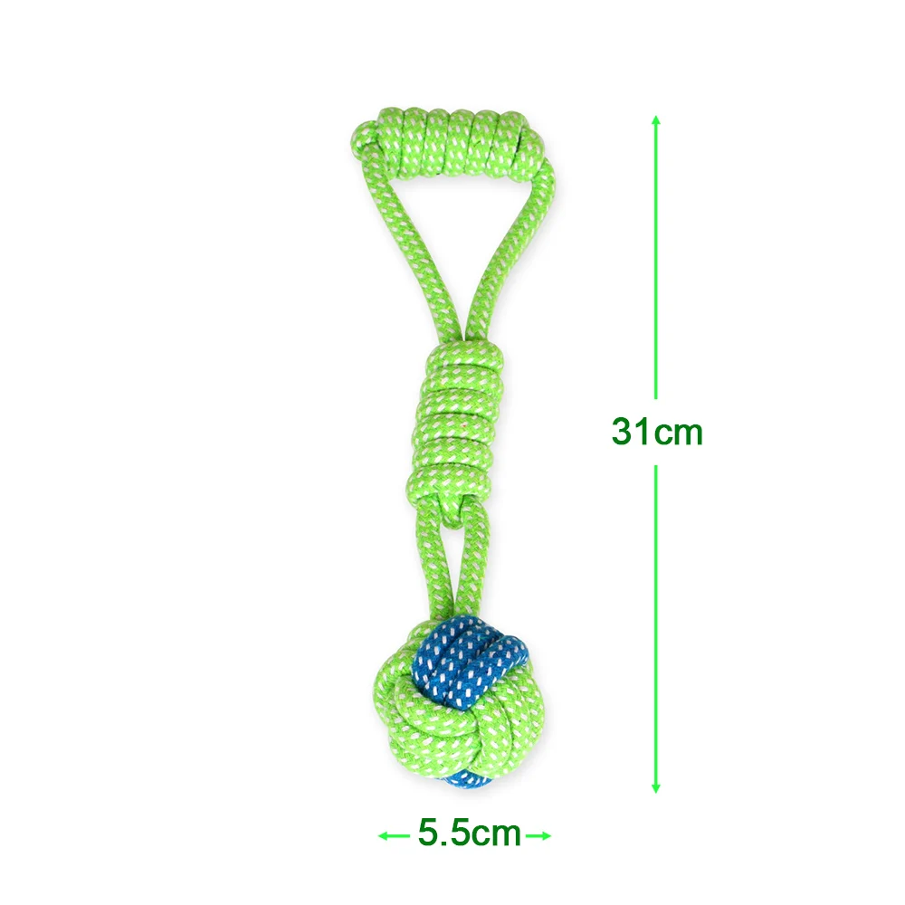 Dog Toys Cotton Rope Chew Ball Teeth Clean Pet Molar Supply Training Fun Playing Green Toy For Cat Puppy | Дом и сад