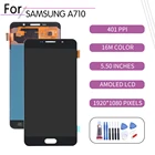 ЖК-дисплей AMOLED 5,5 дюйма для SAMSUNG Galaxy A7 2016 A710, сенсорный экран с дигитайзером в сборе для Samsung A710, дисплей SM-A710F A710FDS A710FD