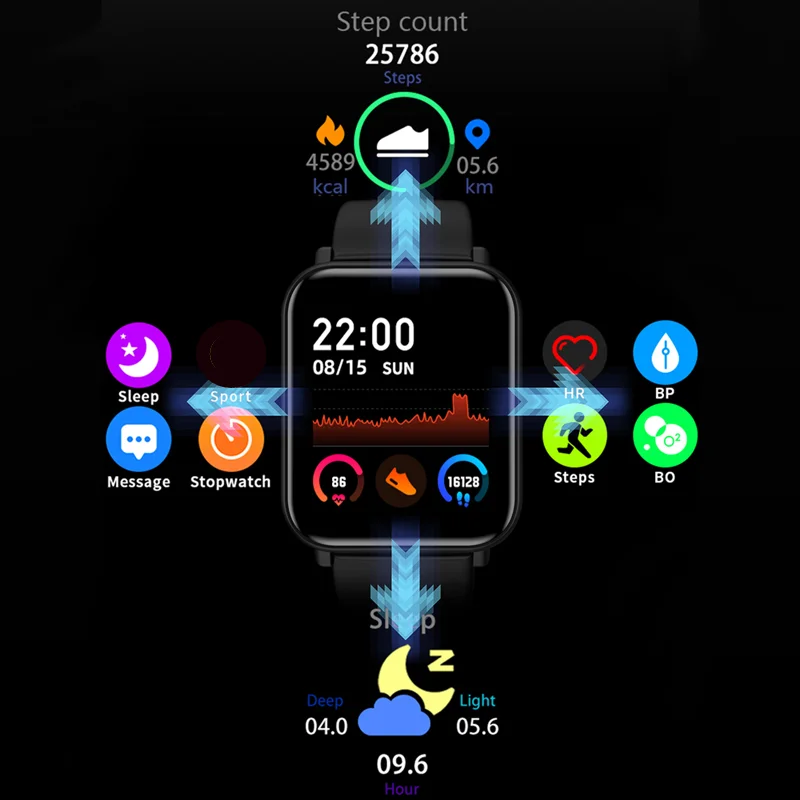Водонепроницаемые Смарт-часы IWO 10 R7 с пульсометром и тонометром спортивные для