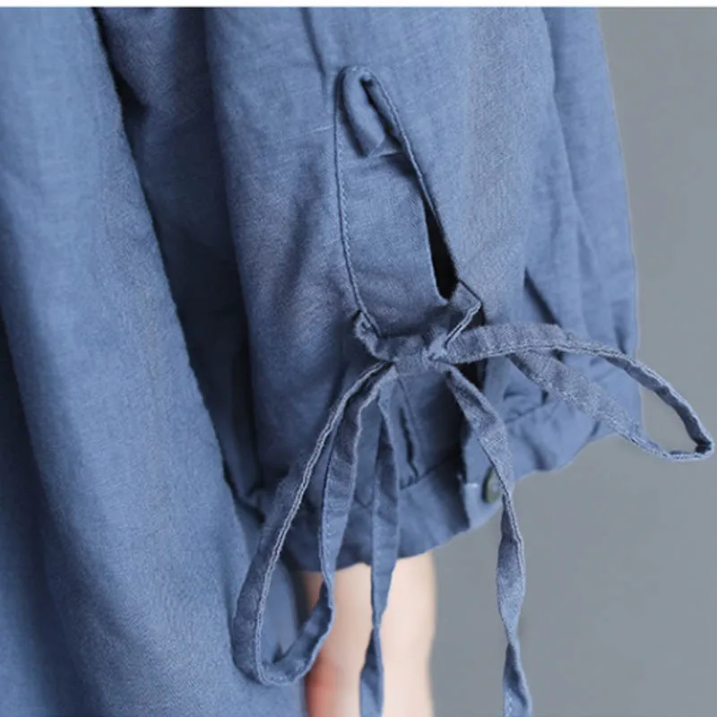 

Vintage Lace Up Splice Women Shirt Plus Size Womens Tops And Blouses Summer Cotton Linen Cardigan Roupa Feminina 2020 4XL 5XL