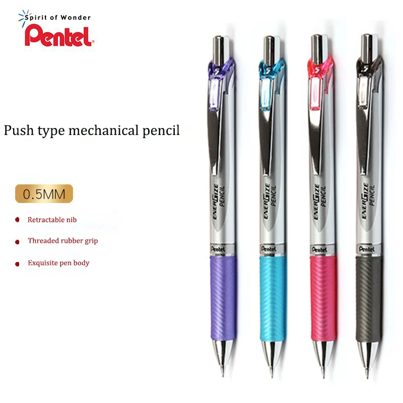 

4PCS/Japanese Pentel mechanical pencil PL75 rubber pen holder 05.mm mechanical pencil, used for writing hand-drawn cartoons and