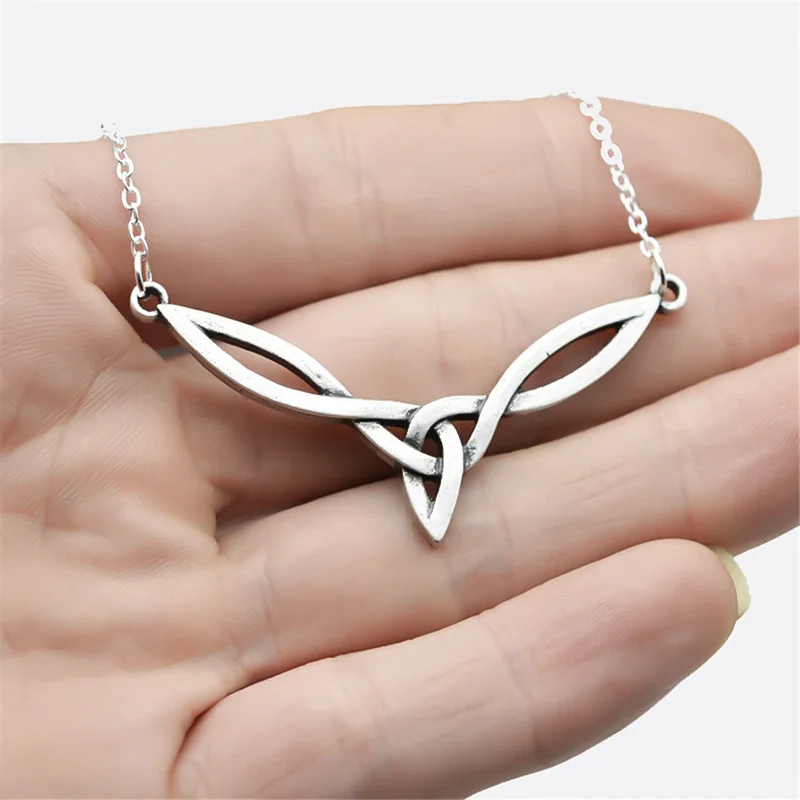 Модное большое ожерелье с кулоном в виде креста Ирландский Узел художественное