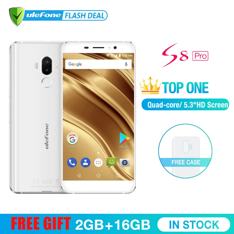Чехол накладка Ulefone S8 Pro мобильный телефон 5 3 дюймов HD MTK6737 4 ядра Android 2 ГБ + 16 Гб