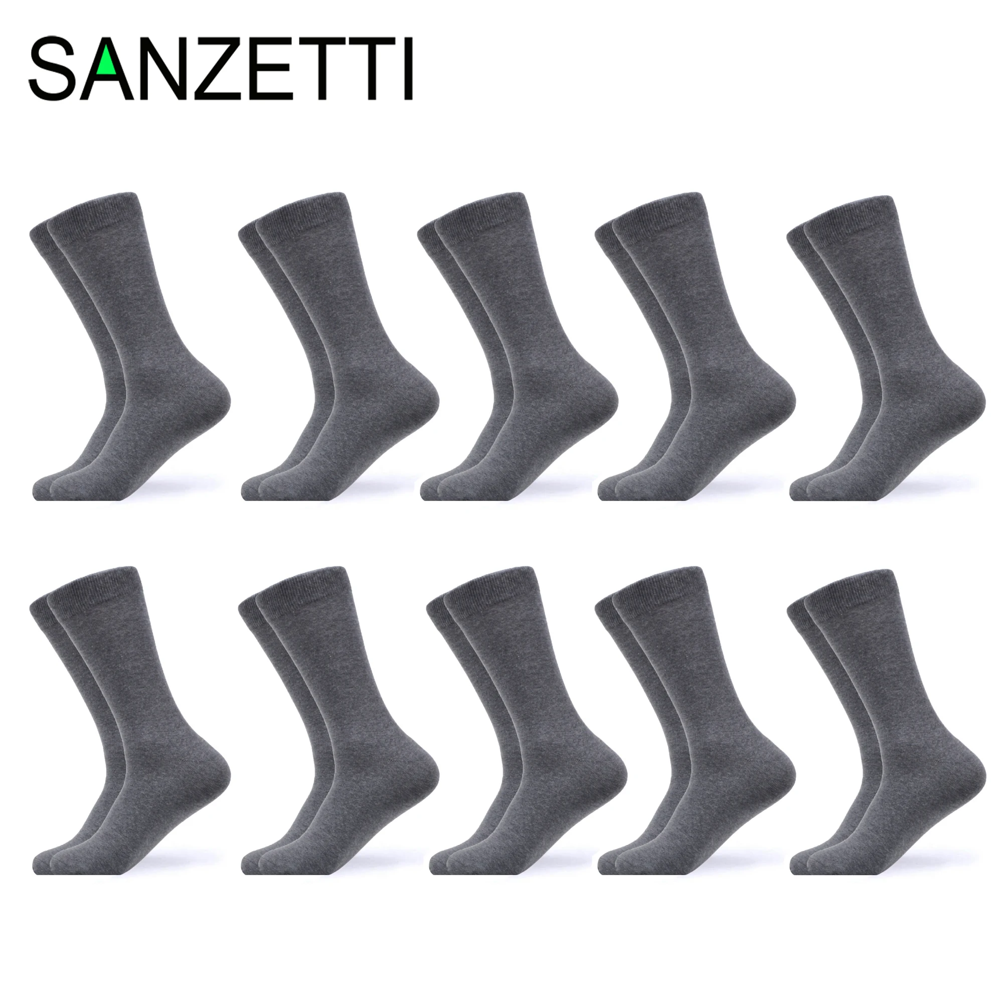 SANZETTI 5 10 пар/лот мужские классические деловые однотонные носки официальные