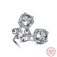 silver color 925 jewelry white topaz daimond earring for women wedding gemstone bizuteria pierscionki garnet s925 stud earrings