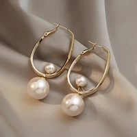 new style of 2021 light luxury temperament atmosphere high end sense earrings pearl earrings with a sense of minority design