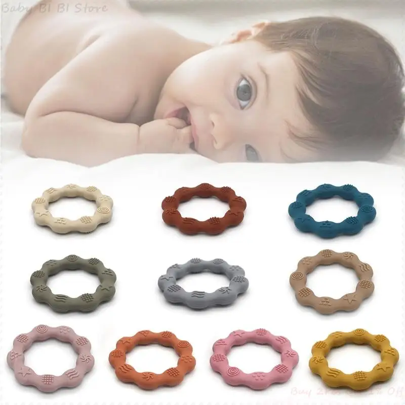 

1 Pc Silicone Baby Teether Ring Bracelet Infant Sensory Textured Teething Wristband Kids Soothes Gum Chewing Biting Molar Toy