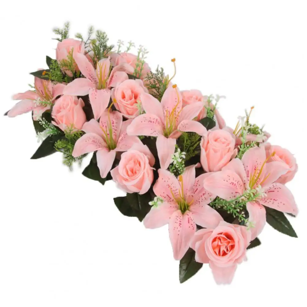 

80% HOT SALE 18Pcs Artificial Flowers Fashion Delicate DIY Artificial Rose Lily Flowers for Household Artificial Row Lily Flower