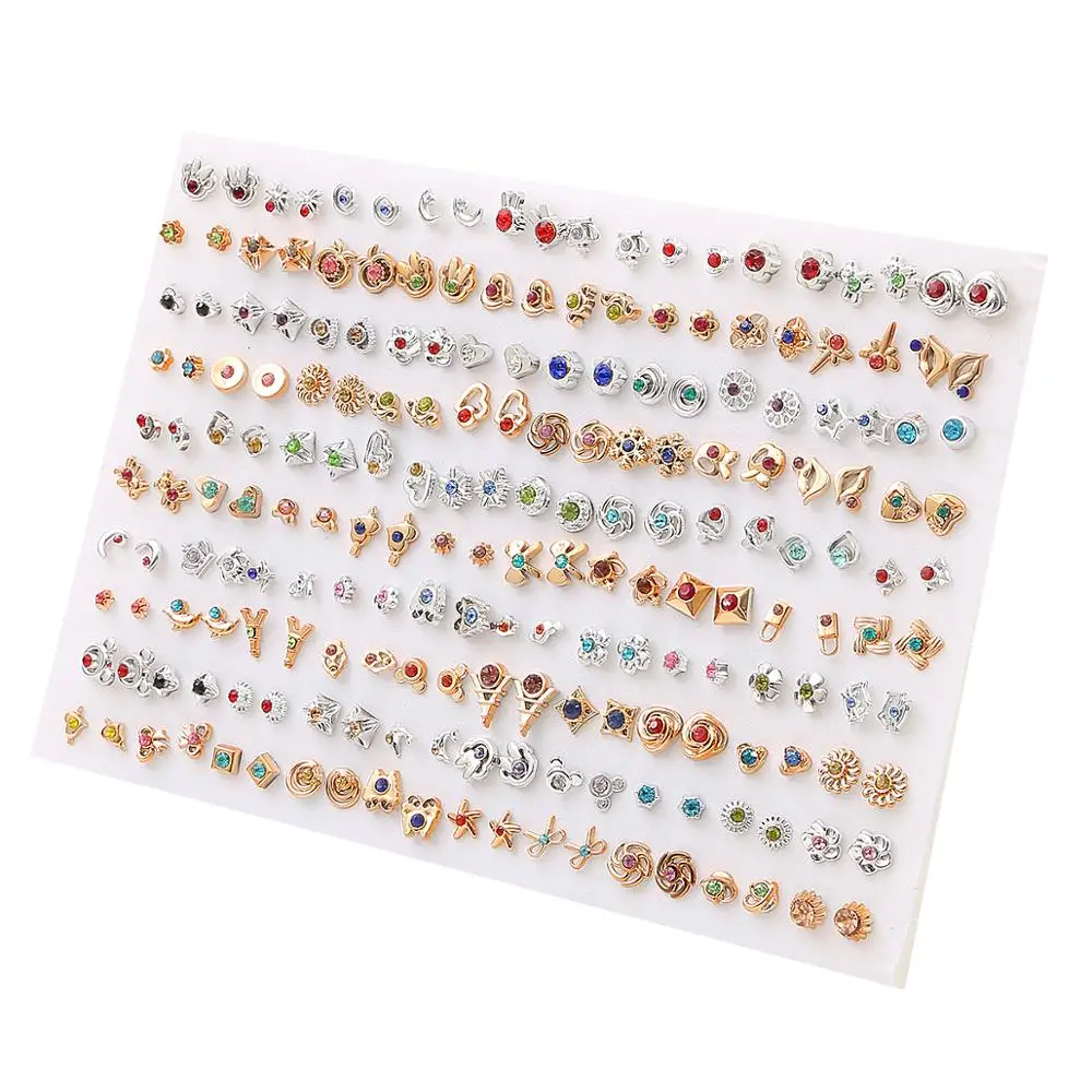 100 пар разноцветных акриловых стразы полые цветы милые смешанные стильные