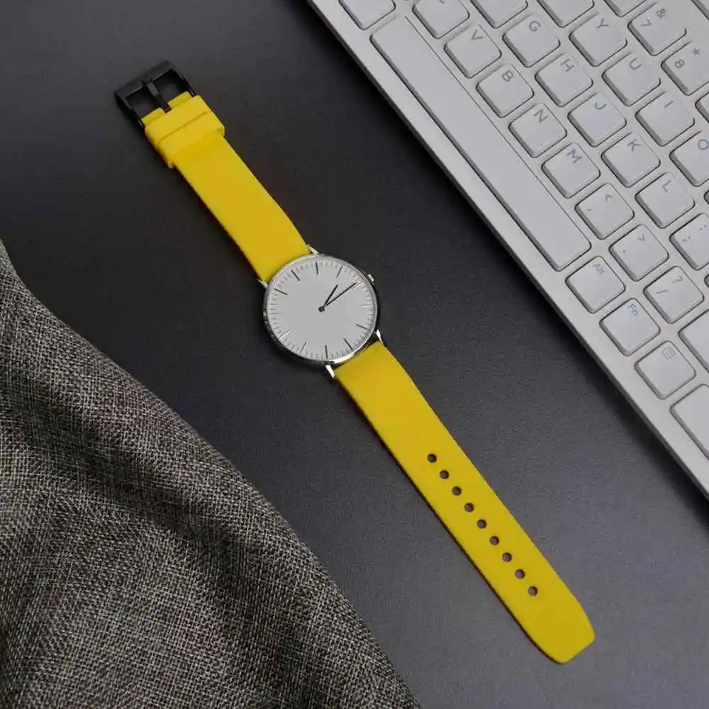 WOCCI 8 цветов Силиконовый ремешок для часов браслет мужчин и женщин 18 мм 20 22 24