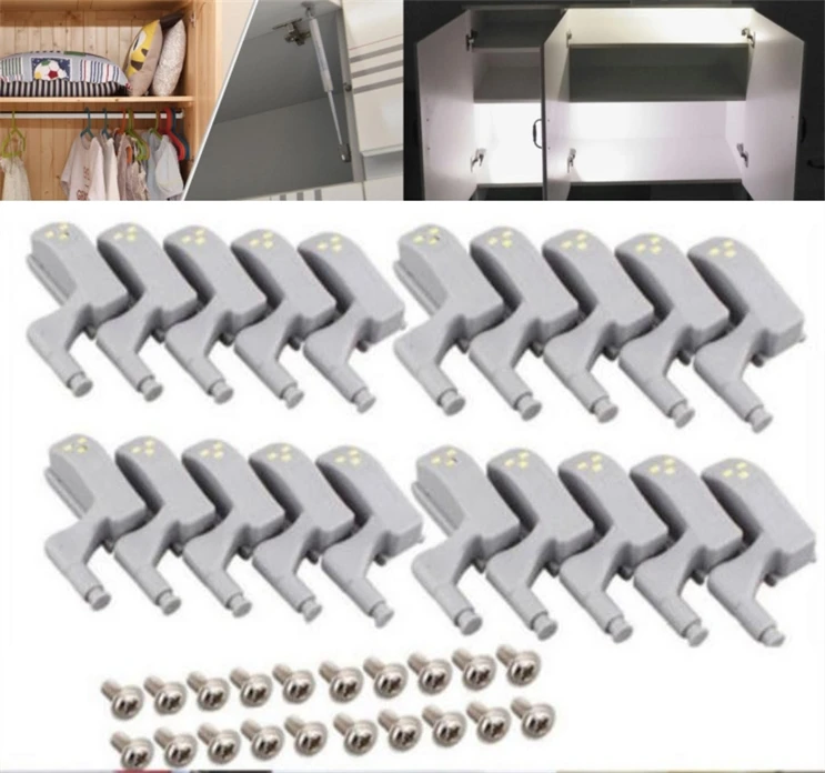 

20PCS/10PCS 0.25W Universal Under Cabinet Closet LED Light Cupboard Wardrobe Inner Hinge LED Sensor Lights Kitchen Night Light