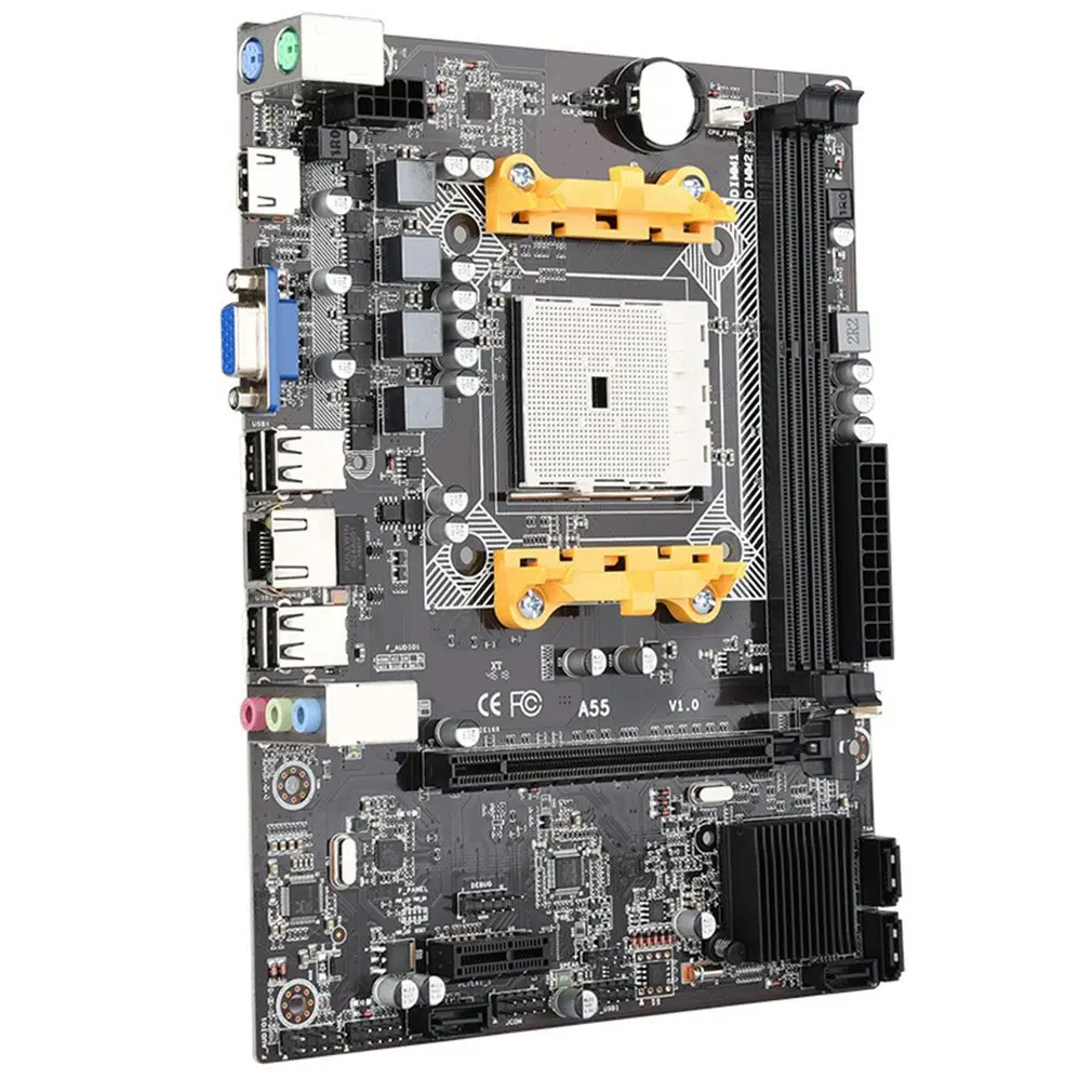 

2021 новые материнские платы A55 M-ATX DDR3 16 ГБ USB 2,0 SATA для компьютеров, совместимых с процессорами AMD серии A4 / A6 / A8 ~