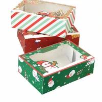 4812pcs kraft paper candy box clear window packaging gift cookies bakery boxes party favor new year xmas christmas decoration