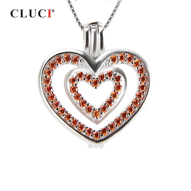 Серебряная подвеска CLUCI 925 с двумя красными искусственными камнями женский